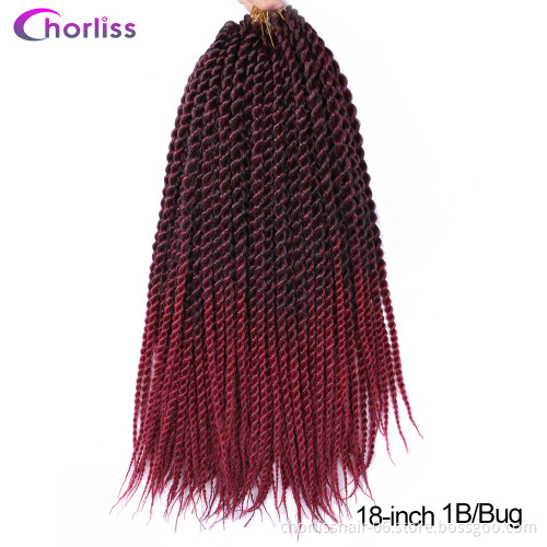 Wholesale Long 18''Black Blonde  Jumbo Crochet Braids Hair Synthetic Senegalese Twist Hair Braiding  Extension For Women